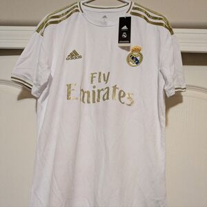 Brand New Fly Emmirates Jersey made by Adidas. Large size White and Gold Real M